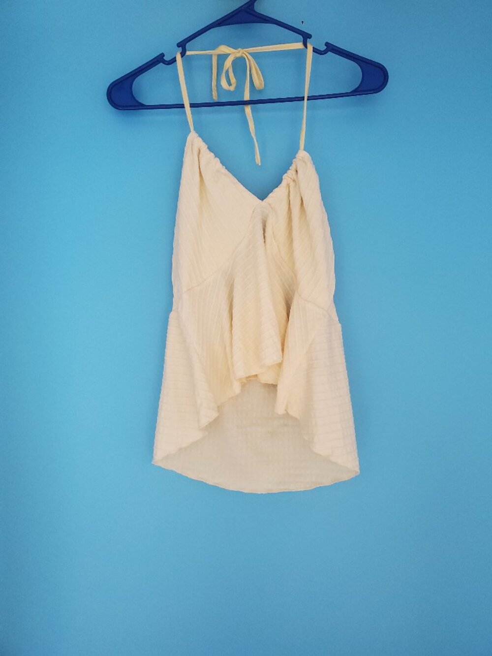 SHEIN Top Size Large Low Back Halter Tie V-Neck